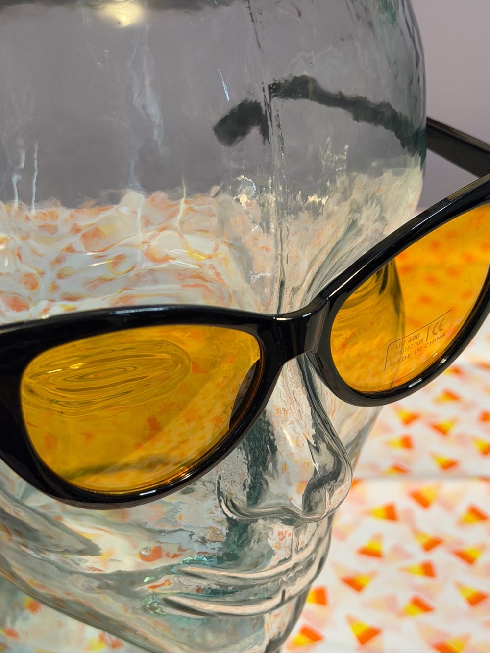Retro Cat Eye Sunglasses Orange And Black New - Picture 2 of 6